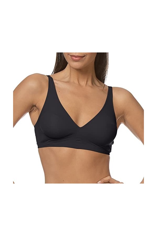 Bustier Petit soutien-gorge de sport sexy en dentelle à boucle avant pour femme, Noir , XL