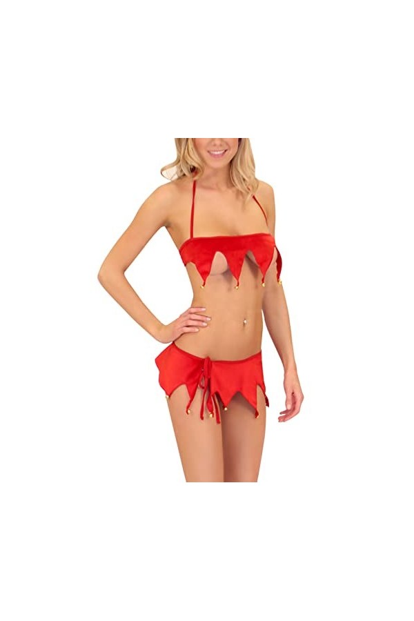 Lingerie Femme Sexy Ensemble Homme Sexy Hot y28.k Ensemble de Bikini Sexy pour Fille de Noël à Trois Points pour Femmes Combi