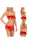 Lingerie Femme Sexy Ensemble Homme Sexy Hot y28.k Ensemble de Bikini Sexy pour Fille de Noël à Trois Points pour Femmes Combi