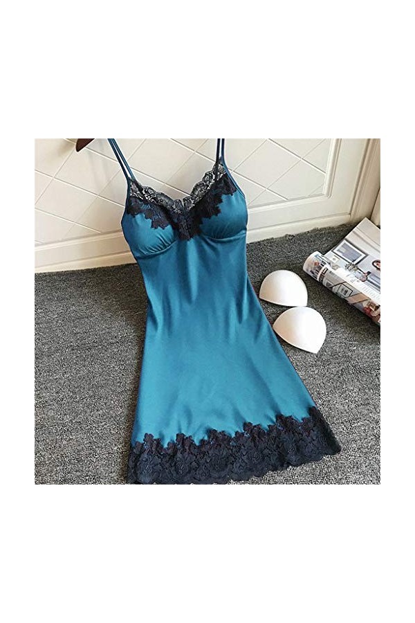 Lingerie Femme Sexy Ensemble Homme Sexy Hot y20k Night Wear Ladies Lingerie avec Sleepwear Nightdress Pads Satin Femmes Poitr