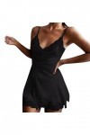 IKFIVQD Lingerie sexy en dentelle pour femme Lingerie sexy en satin pyjama short ensemble pyjama ensemble de pyjama, 3-Noir, 