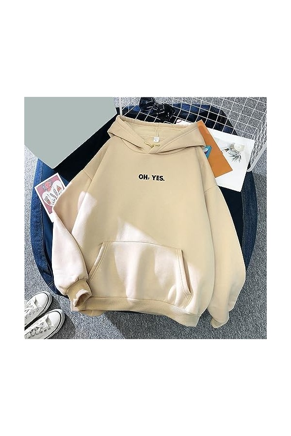 Y2K Veste en tricot pour femme avec fermeture éclair et fermeture éclair Style décontracté Hip Hop Streetwear, beige, M