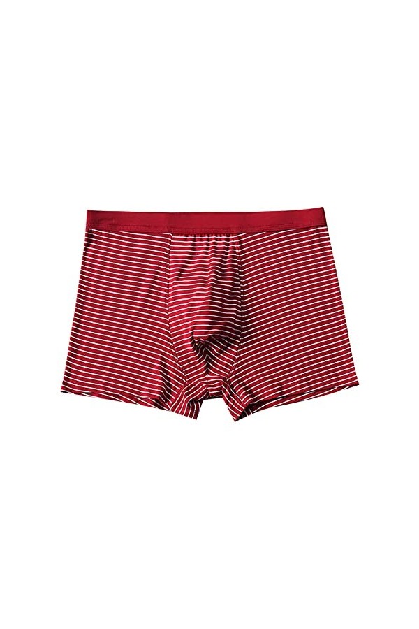 Culotte à rayures pour homme - Boxer sexy - Rouge - Grand - Respirant, rouge, XXXXXL