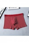 Culotte à rayures pour homme - Boxer sexy - Rouge - Grand - Respirant, rouge, XXXXXL