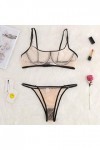 Lingerie Sexy pour Femme Set Sexy Deux pièces Dentelle Creuse Openwork Femmes Vinyle Sexy Yellow, S 