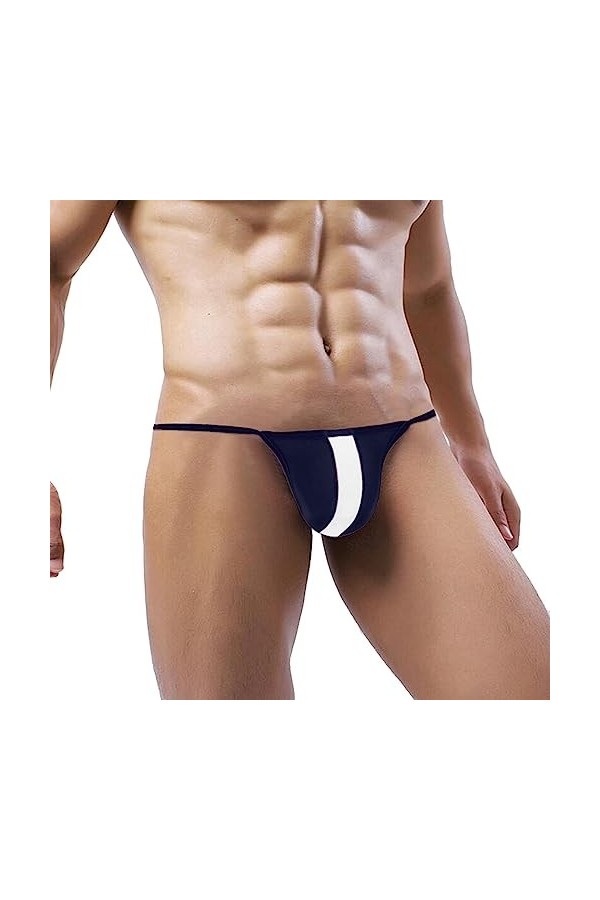 Strings pour Hommes Sexy Low Rise G String Briefs Bulge Pouch Underwear sous-vêtements Fourrure Hommes