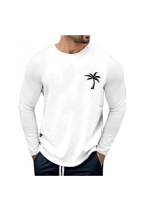 T-shirt à manches longues pour homme avec lettres créatives - Long - Vintage - Basic - Grandes tailles - Fonctionnel - Pour l