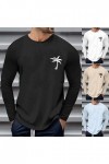 T-shirt à manches longues pour homme avec lettres créatives - Long - Vintage - Basic - Grandes tailles - Fonctionnel - Pour l