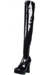 Pleaser Electra-3000z, Bottes non doublées arrivant au dessus du genou femme, Noir - Negro Negro Blk Str Faux Leather/Blk M