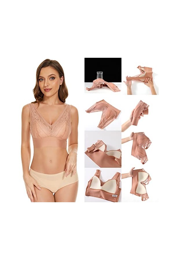 Soutien-gorge en dentelle pour femme - Grande taille - Soutien-gorge ample et confortable - Haute élasticité, b, M