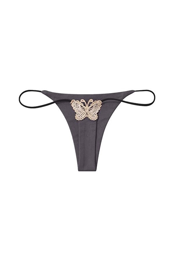 KEIZHUONIQIU en T String Ficelle et Tangas pour Femmes Ouvert Slips Confortable Crochet Dentelle pour Femmculottes Taille Hau