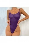 Ensemble de lingerie pour femme - 1 pièce - Dos nu - Dos nu - Dentelle - Maillot de nuit - Filet de pêche sexy - Avec anneau 