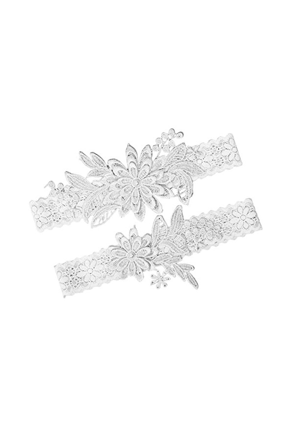 ereqeip Jarretière de Mariage Florale - Jarretière de mariée Fleur avec Poire,Jarretière de Jambe de mariée élégante pour Mar