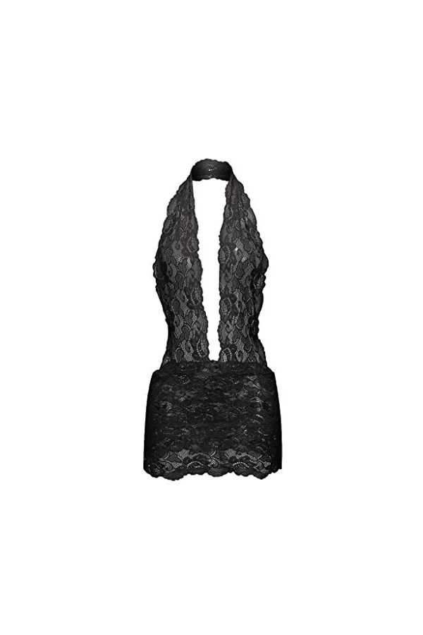 Femme sous-Vêtement Ajustable Coquine Dos Nu Chaud Cosplay Lingerie Sexy Femme Dos Nu Nuisette Col V Dentelle de Pyjama Night