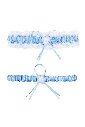 1 paire de jarretières, jarretières de mariage, jarretières avec nœud en dentelle, jarretières de mariée, accessoires de mari