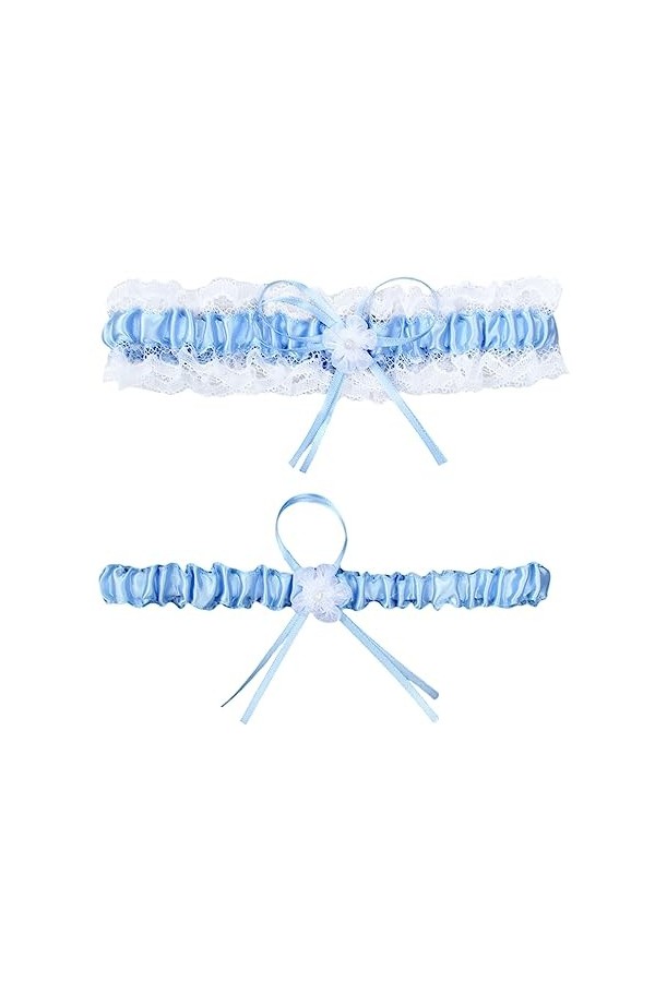 1 paire de jarretières, jarretières de mariage, jarretières avec nœud en dentelle, jarretières de mariée, accessoires de mari