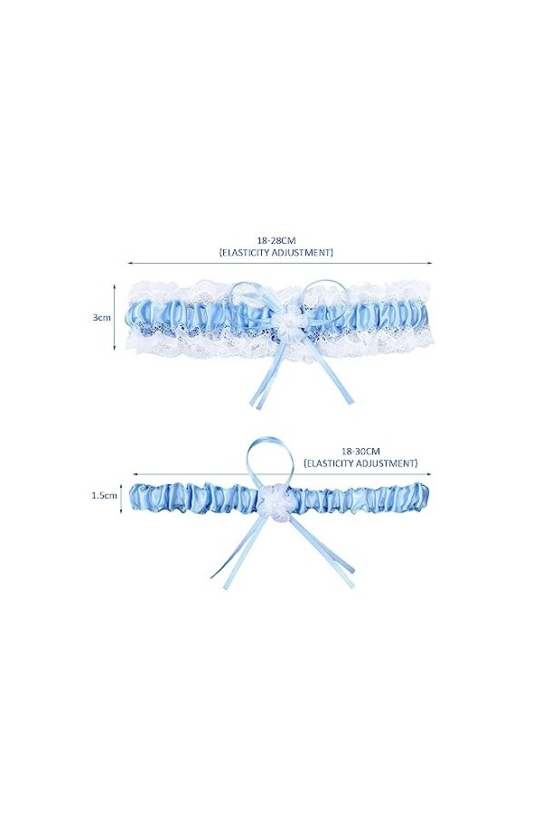 1 paire de jarretières, jarretières de mariage, jarretières avec nœud en dentelle, jarretières de mariée, accessoires de mari