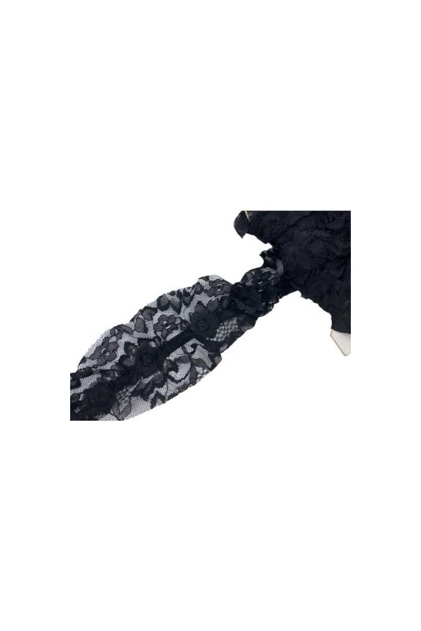 50 cm Passepoil Jarretière dentelle Rashel Rouches élastique froncé noir fleur haute 7 cm
