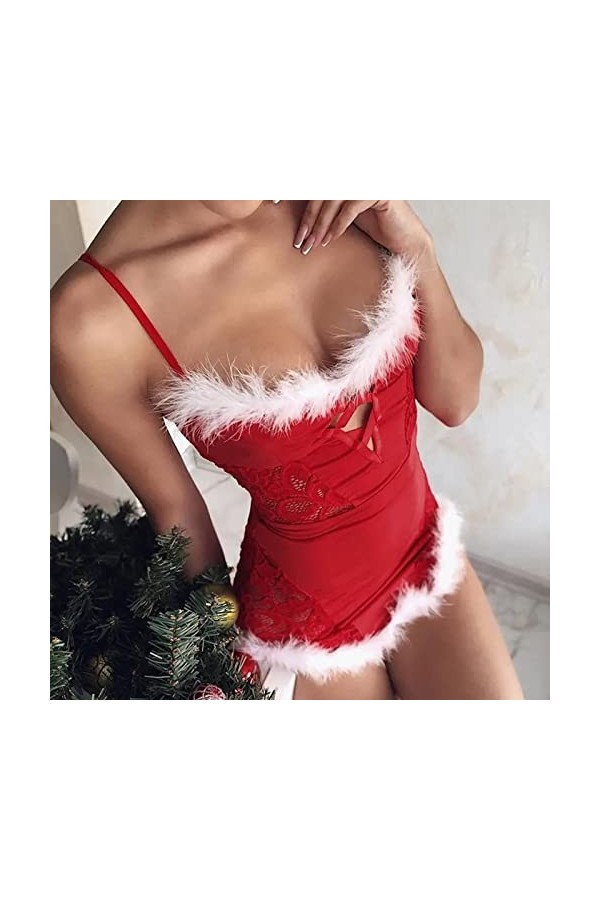 Générique Femmes Costume NoëL ，DéGuisement Femme Christmas Costume Adulte Lingerie Sexy Tenue Lingerie Femme NoëL DrôLe,Linge