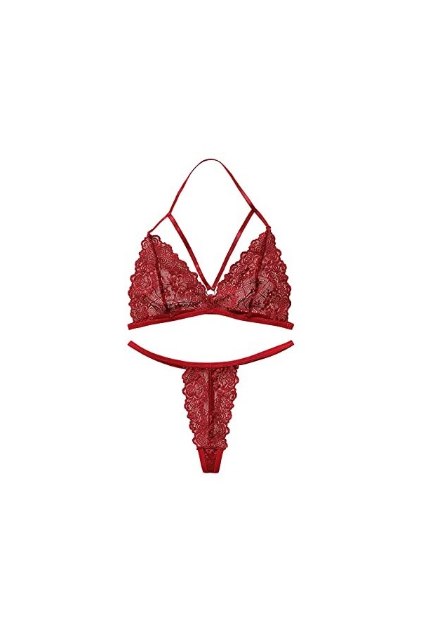 Lingerie Femme Sexy Ensemble Homme Sexy Hot y20.k Femmes Ultra Mince Creux Sling Dentelle Sexy sans Anneau en Acier Sexy sous