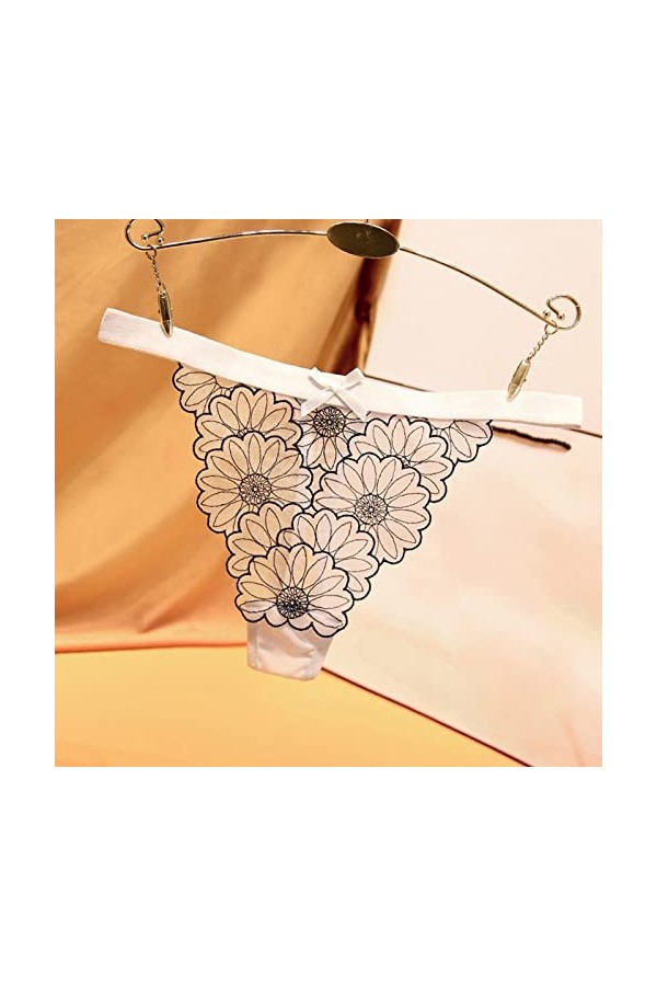Culottes Dentelle Respirant pour Femmes Tanga String Ouvert Hot Jolie Dentelle Florale String Femme Sexy Chic Culotte Dentell