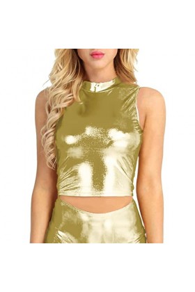 Lingerie Femme Sexy Ensemble Homme Sexy Hot y*2*k Gilet Sexy Sexy pour Femmes avec Un col Rond Court Lingerie Sexy Noire Yel