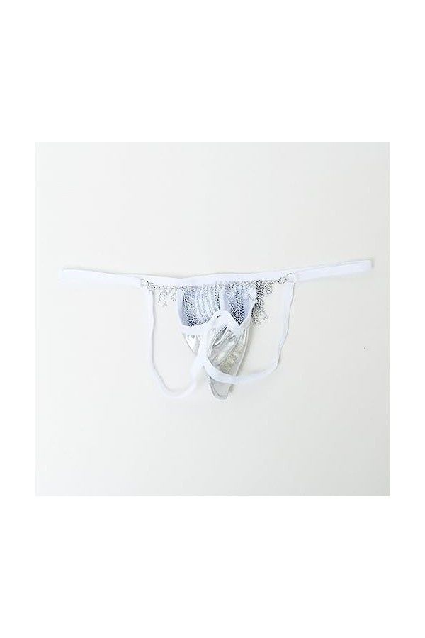 Générique Lingerie Homme Sexy Hot Slip Sexy pour Homme String Sexy Taille Basse Sexy Slip Robe Vert Lime White, One Size 