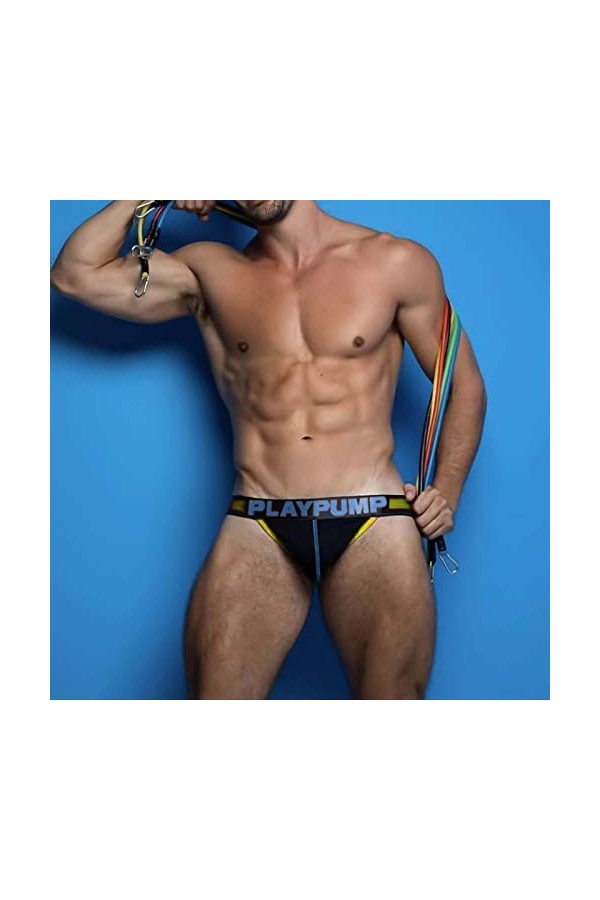 FGUUTYM Sous-vêtements dété pour homme sexy taille basse en coton avec épissure de culottes respirantes et souples, jaune, L