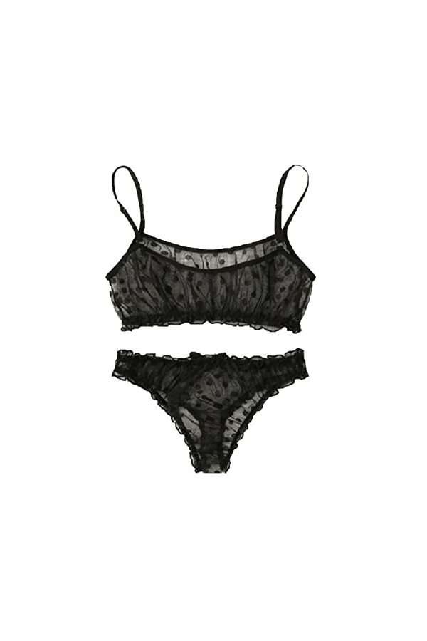 2023 New y2.k Style Lingerie Lingerie Sexy Wave PointLe PolyesterPour ShabillerOutside Lady Sexe Tenu Black, S 