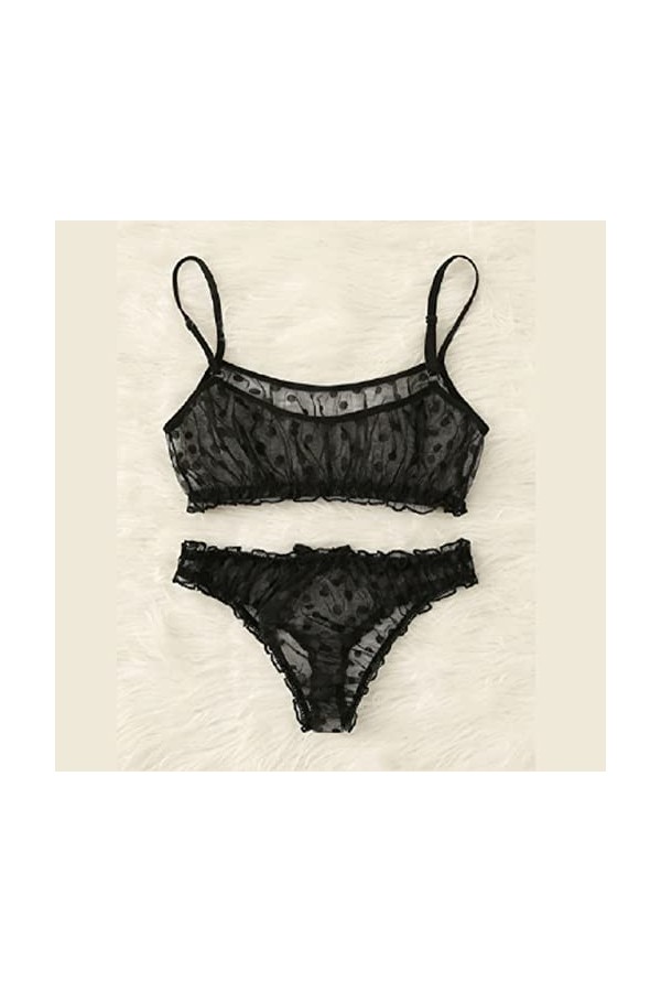 2023 New y2.k Style Lingerie Lingerie Sexy Wave PointLe PolyesterPour ShabillerOutside Lady Sexe Tenu Black, S 