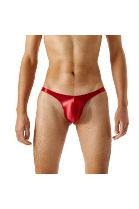 FGUUTYM Sous-vêtements en dentelle ultra-mince, brillant, soyeux, taille T pour homme., rouge, XXL