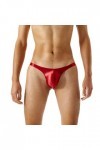 FGUUTYM Sous-vêtements en dentelle ultra-mince, brillant, soyeux, taille T pour homme., rouge, XXL