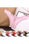 KEIZHUONIQIU String Pantalons et T-Back Tangas pour Femmes Sexy Slips Simple Dentelle Patchwork Culottes Creux Out sans Coutu