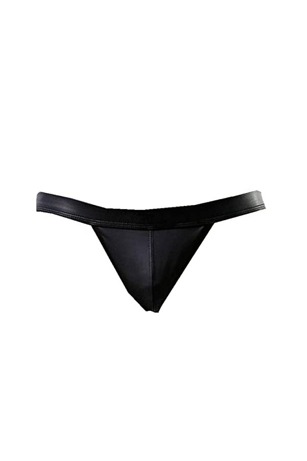 UOWEG Strings Jockstrap sous-vêtements en Cuir Chaud G-String Sexy Hommes Troncs intimes Body Gainant Noir Black, M 