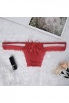 UOWEG Lingerie féminine Ouverte G-Pants Pyjamas Culottes Sexy Dentelle Lingerie Thong Costume Lingerie Red, One Size 