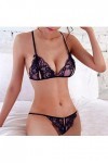 Ensemble de Lingerie pour Femmes Dentelle Knickers Tentation Set Sexy Push Up Soutien-Gorge String Sensuelle Chic Dentelle Cu