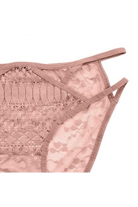 LDadgf Culotte pour femme en dentelle crochetée à lacets Sexy Sexy Jeu de rôle Sous-vêtements Sous-vêtements Homme Noir, Rose
