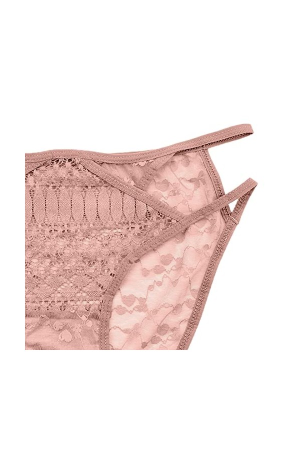 LDadgf Culotte pour femme en dentelle crochetée à lacets Sexy Sexy Jeu de rôle Sous-vêtements Sous-vêtements Homme Noir, Rose