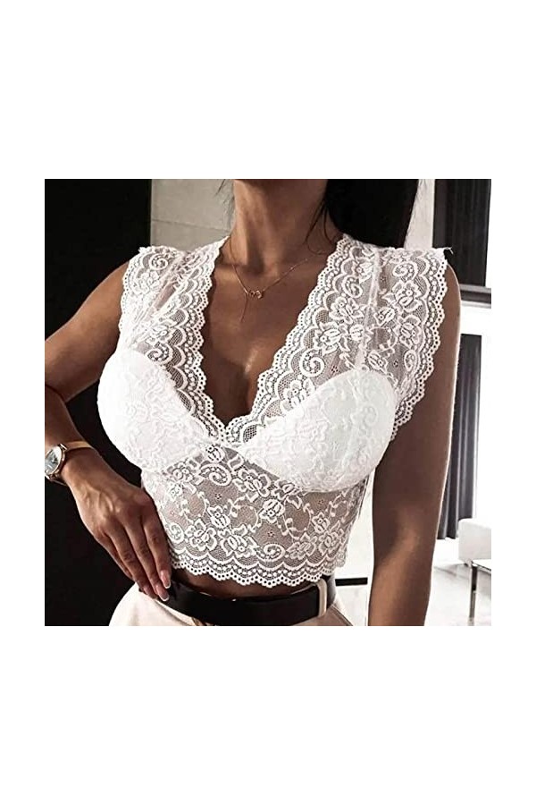 Bluelucon Body en cuir pour femme - Sous-vêtements sexy - Sous-vêtements sexy pour femme - Blanc M