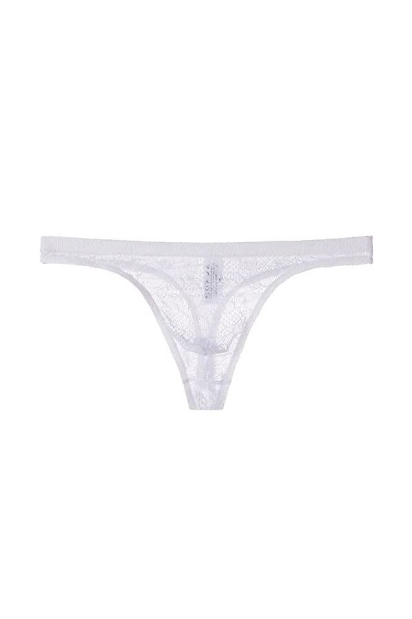 Générique String Homme Sexy Hot Dentelle Slips Boxer Mens Lace Transparent String Thin Sexy Underwear Seductive T Pants Mesh 