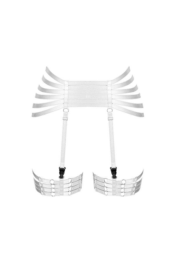 PETMHS Jarretelles de jambe pour femme - Ceinture réglable - Jambes - Cuisse - Bas jarretelles Punk Goth - Ceinture réglable 