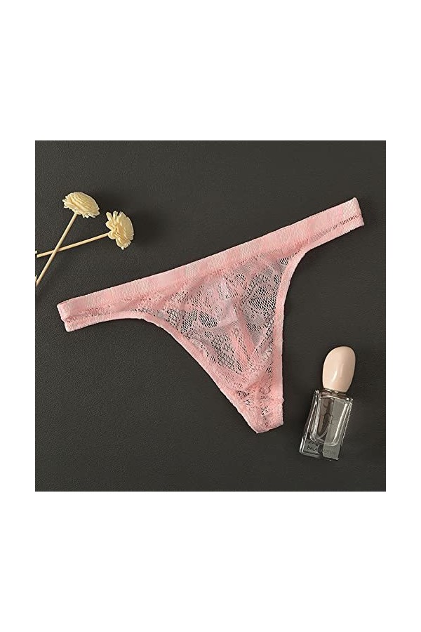 Générique String Homme Sexy Hot Dentelle Slips Boxer Mens Lace Transparent String Thin Sexy Underwear Seductive T Pants Mesh 