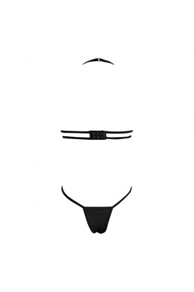 NHNKB Ensemble de lingerie sexy Bowknot Teddy pour femme, mariée, lune de miel, Saint-Valentin, chantier, Noir , S