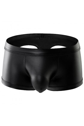 Sulifor Boxer en Similicuir pour Hommes sous-vêtements pour Hommes en Vrac Black, L 