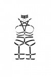 Harnais de corps punk pentagramme sous-vêtements pour femme grande taille cage creuse soutien-gorge jarretière ensemble Fat f