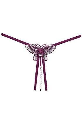 KEIZHUONIQIU Tanga-Strings Tangas pour Femme Ouvert Slip Confortables Crochet Dentelle pour Femmculottes Creux Out Léopard so