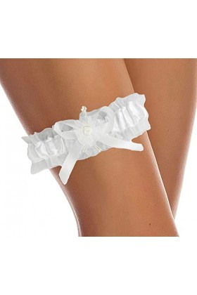 THE REPLICANT Accessoire de Mariage/Jarretière de Mariée Blanche en Dentelle/Dimensions : 16 x 5 cm