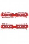 Lot de 2 porte-jarretelles réglables en dentelle en forme de cœur pour femme