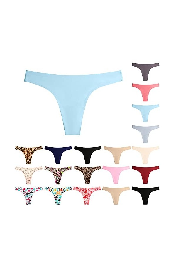 KEIZHUONIQIU Strings et T-Back Tangas Femme en Sexy Slip et Comfortable en Dentelle Culottes Taille Haute Élastique Lingerie 