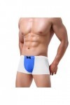 Slips respirants Bowknot en soie tampon bloquant Mid Color Boxer Wasite Sous-vêtements pour homme, Blanc., XL
